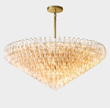 Chiaravalle Glass Tiered Round Chandelier 61"