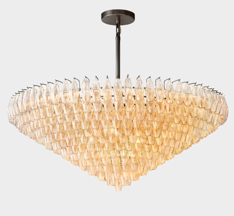 Chiaravalle Glass Tiered Round Chandelier 61"