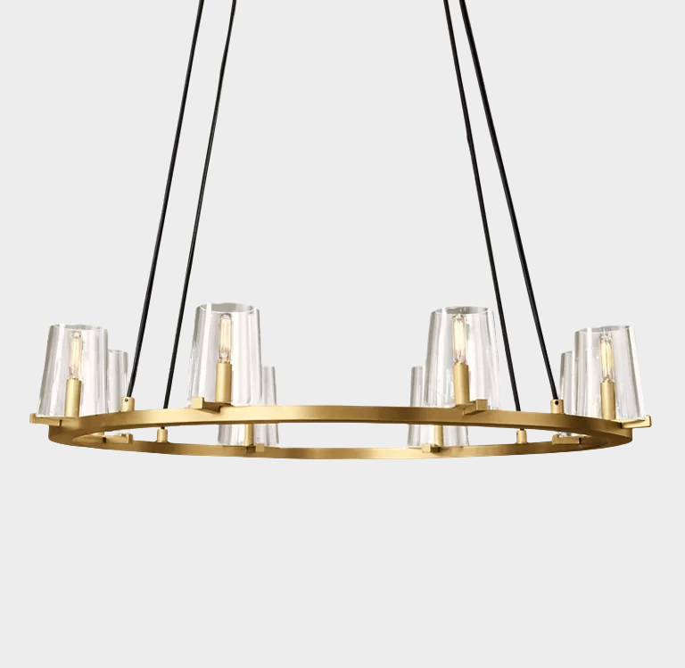 Pauillac Clear Glass Round Chandelier 48"