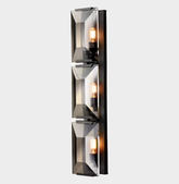 Harlew Crystal Triple Wall Sconce H 32"