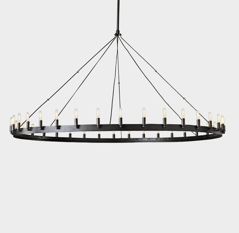 Vintage Filament Round Chandelier