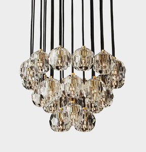 Bille De Crystal Ball Cluster Chandelier 19"