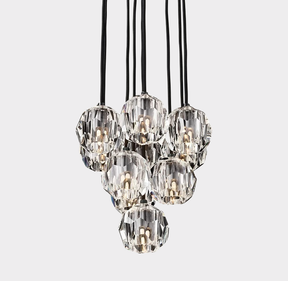 Bille De Crystal Ball Cluster Chandelier 14"