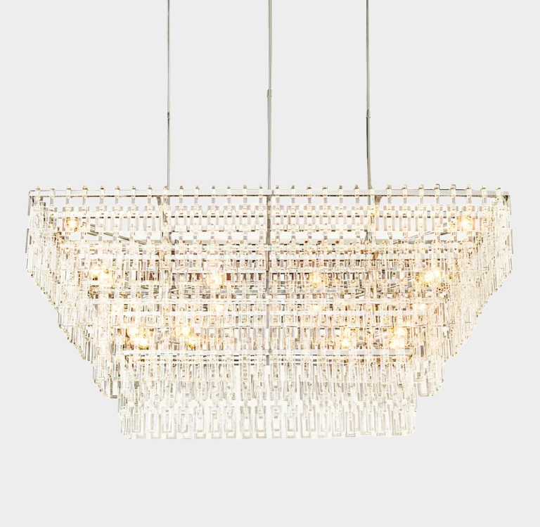 Marignan Tier K9 Crystal  Rectangle Chandelier