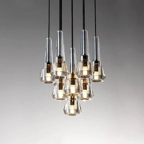 Aria Aaron Modern Cone Crystal Pendant Chandelier Light