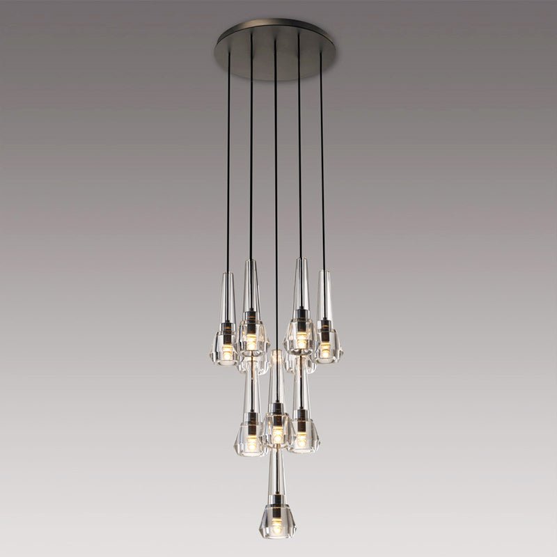 Aria Aaron Modern Cone Crystal Pendant Chandelier Light