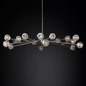 Bille De Crystal Ball  Oval Chandelier 72″  24-Lights