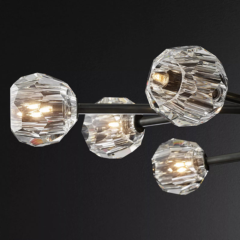 Bille De Crystal Ball  Oval Chandelier 72″  24-Lights