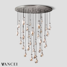 Raindrop Glass Round Chandelier 60"