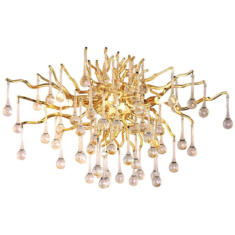 Rain Tree Crystal Teardrop Wall Sconce Gold Diameter 17"-Arialamps