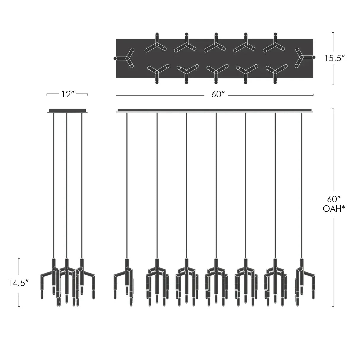 Ranti Linear Chandelier - Arialamps