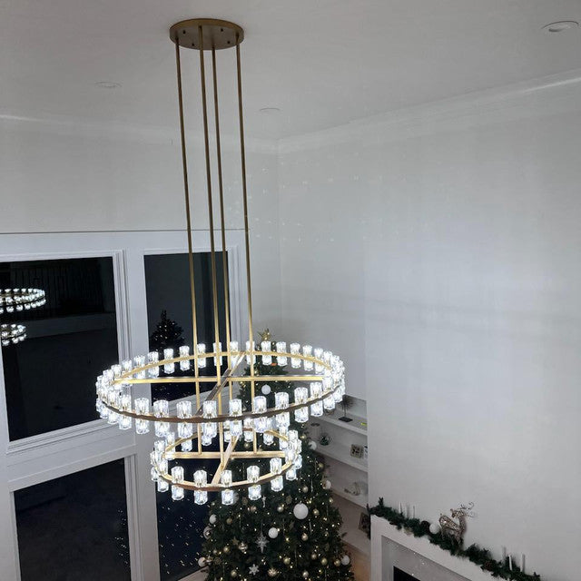 Reger High-End 2-Tier Chandelier For Living Room Dinig Room-Merlin Lamps-Lacquered Burnished Brass-merlinlamps