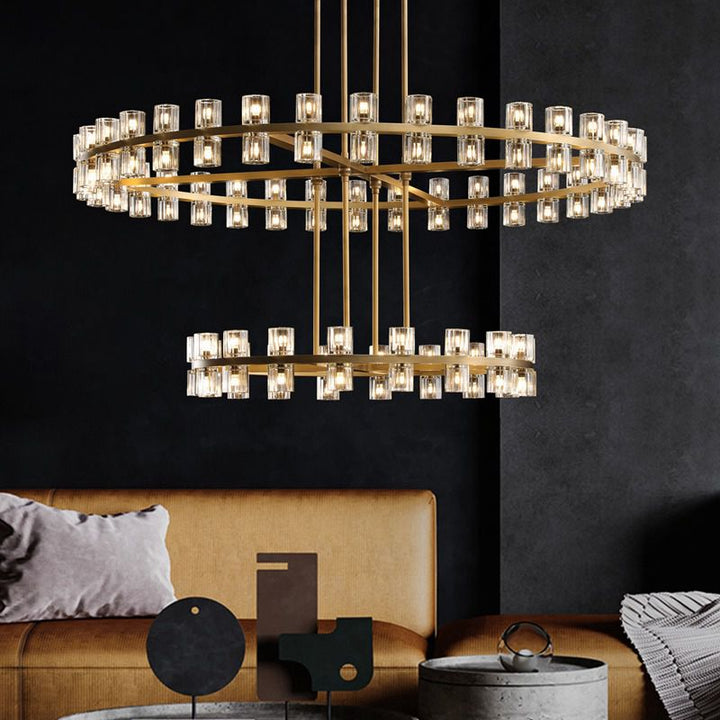 Reger High-End 2-Tier Chandelier For Living Room Dinig Room-Merlin Lamps-Lacquered Burnished Brass-merlinlamps