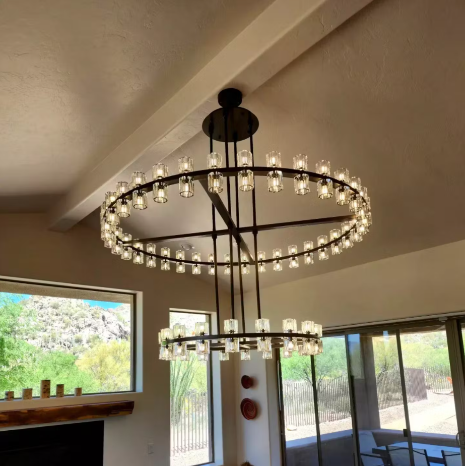 Reger High-End 2-Tier Chandelier For Living Room Dinig Room-Merlin Lamps-Lacquered Burnished Brass-merlinlamps