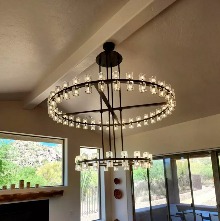 Reger High-End 2-Tier Chandelier For Living Room Dinig Room-Merlin Lamps-Lacquered Burnished Brass-merlinlamps