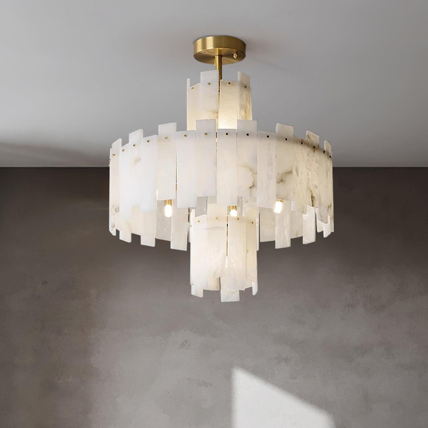 Regina Alabaster Round Chandelier-Arialamps
