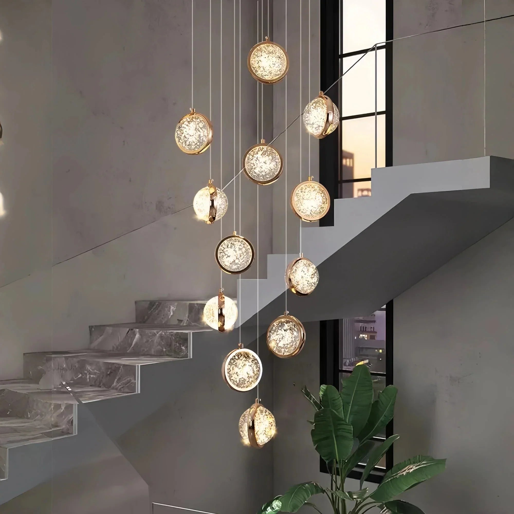 Reina Crystal Long Chandelier - Arialamps