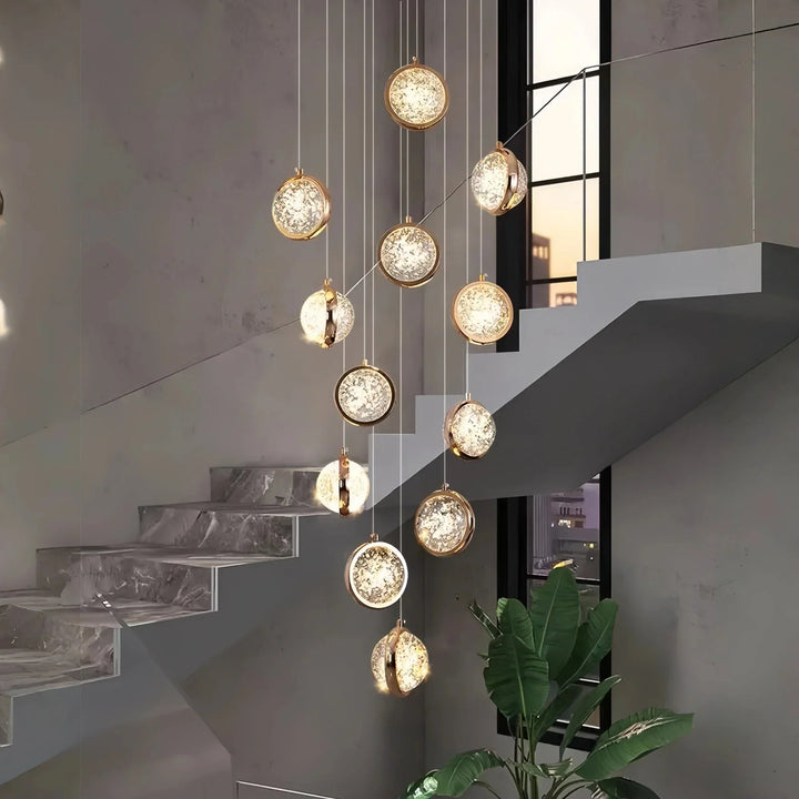 Reina Crystal Long Chandelier - Arialamps