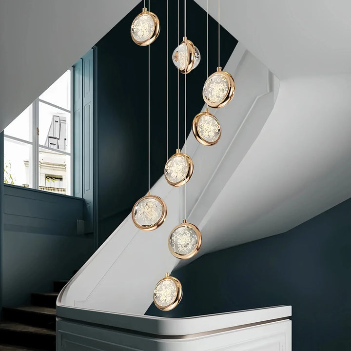 Reina Crystal Long Chandelier - Arialamps