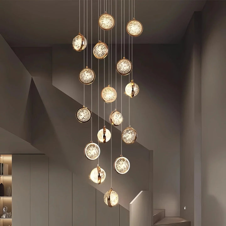 Reina Crystal Long Chandelier - Arialamps