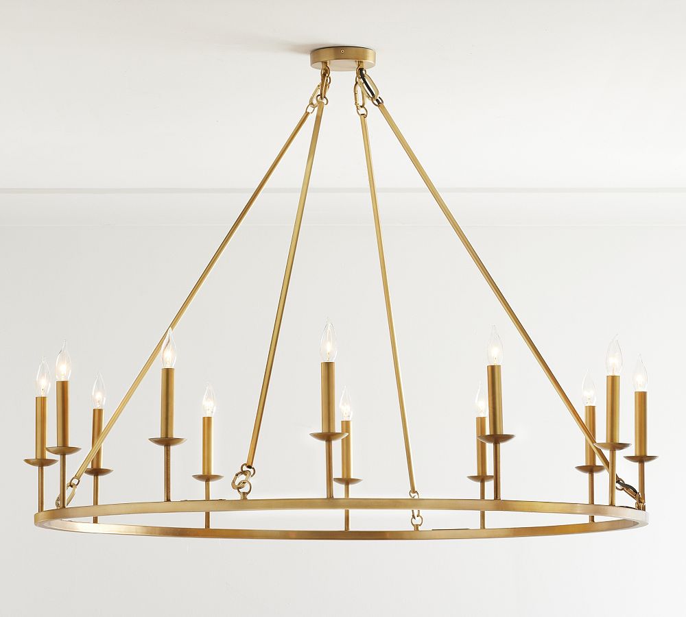 Remington Iron Round Ceiling-Mounted Chandelier (50")