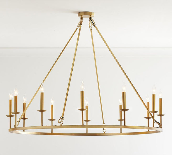 Remington Iron Round Ceiling-Mounted Chandelier (50")
