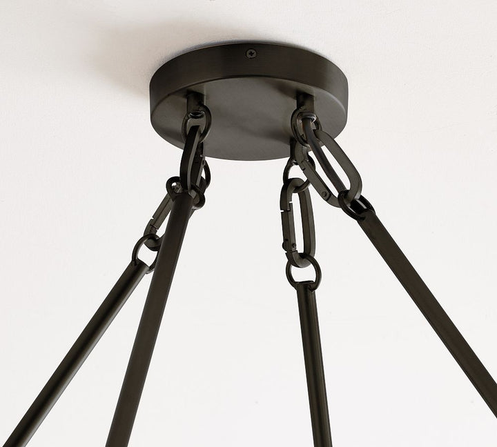 Remington Iron Round Ceiling-Mounted Chandelier (50")