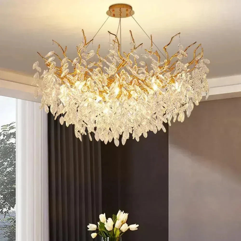 Renata Polyhedral Crystal Branch Chandelier-Branch chandelier-Arialamps