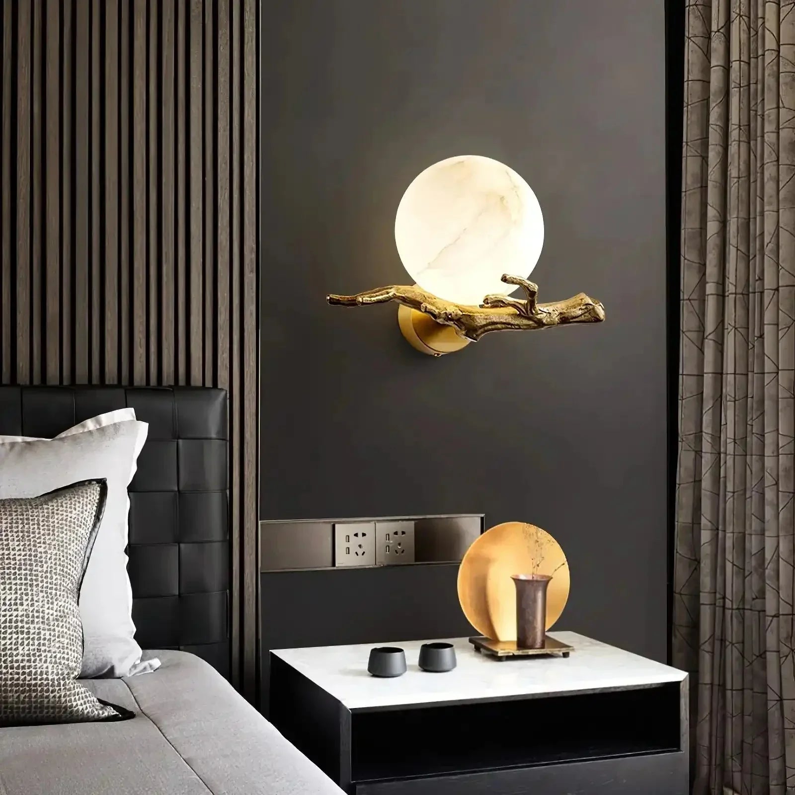 Retro Twigs Alabaster Wall Lamp - Arialamps