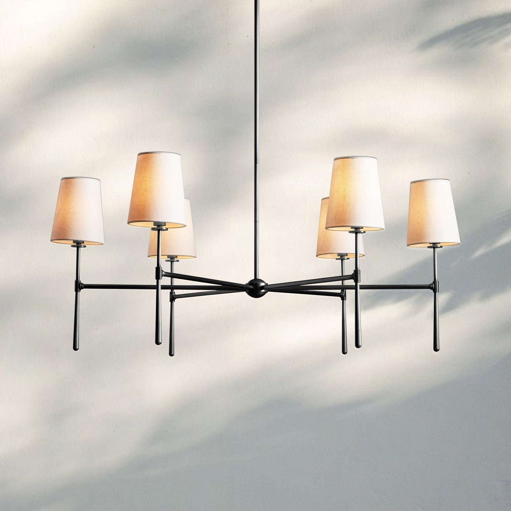 Rhodas Round Chandelier-5-Light-Bronze-