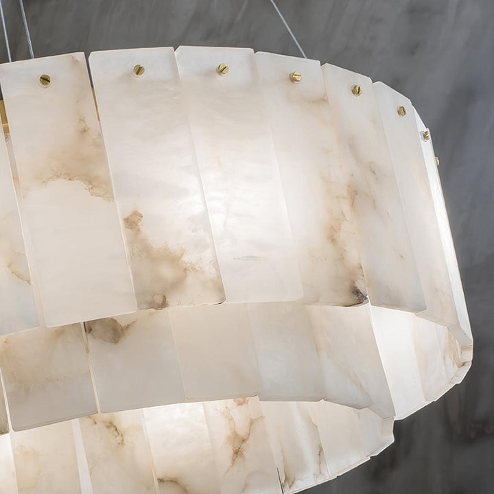 Rock Alabaster Chandelier 23.6" 31.4"-Arialamps