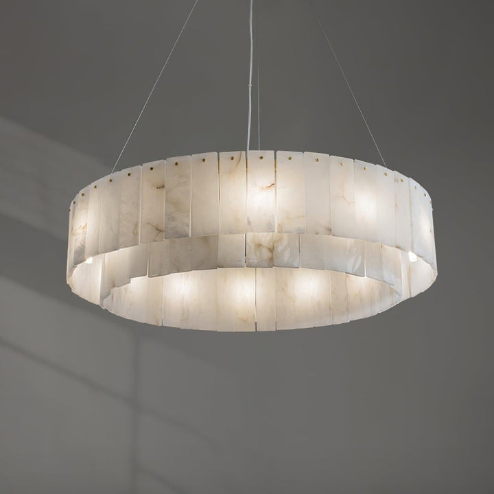 Rock Alabaster Chandelier 23.6" 31.4"-Arialamps
