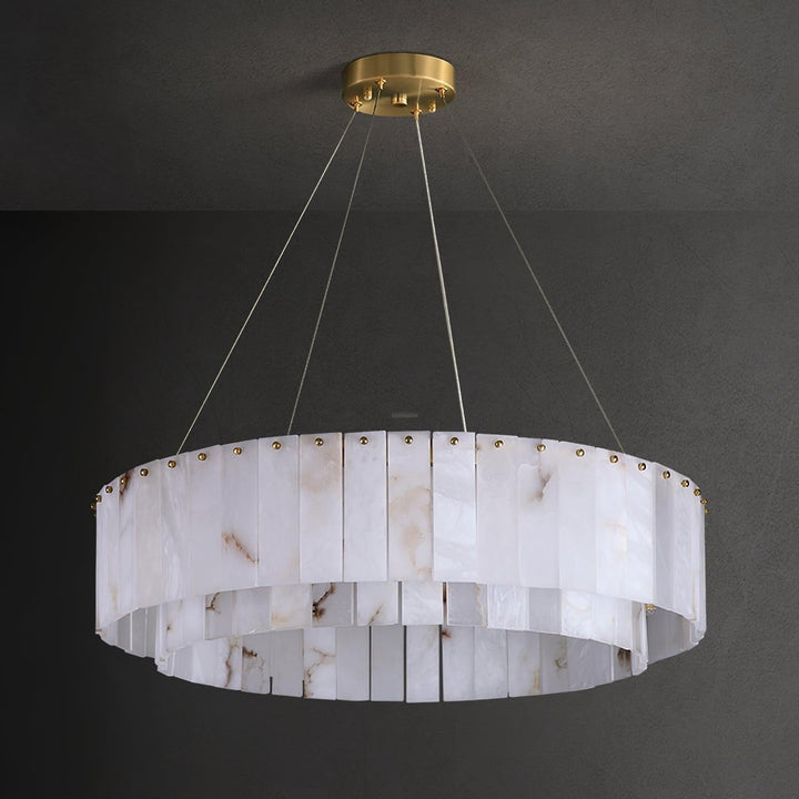 Rock Alabaster Chandelier 23.6" 31.4"-Arialamps