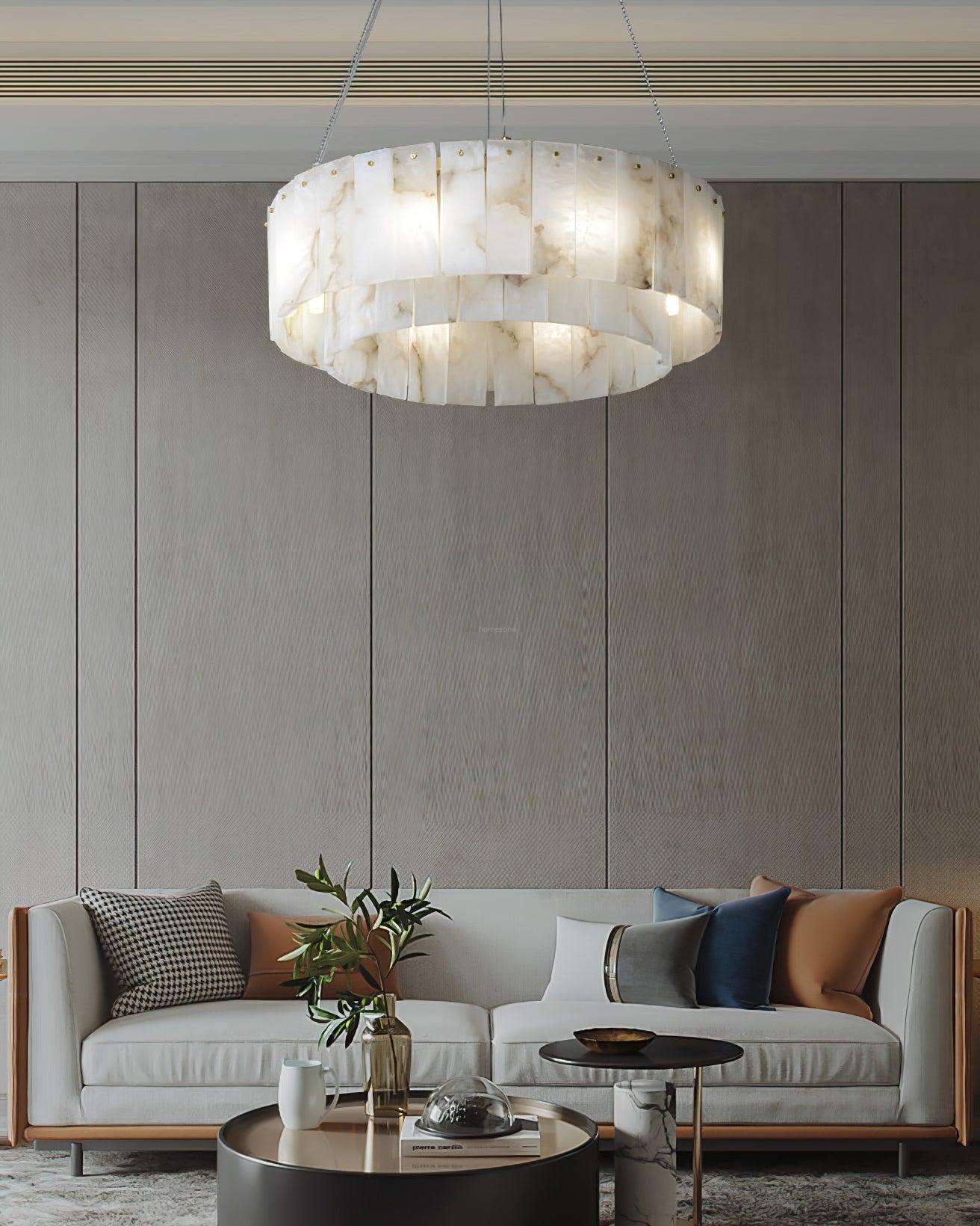 Rock Alabaster Chandelier 23.6" 31.4"-Arialamps