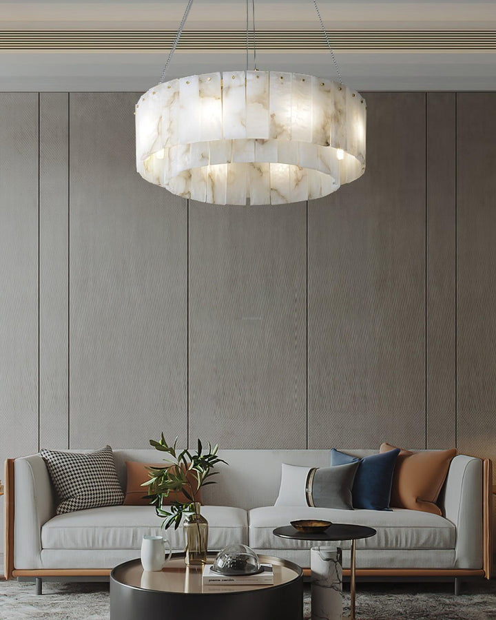 Rock Alabaster Chandelier 23.6" 31.4"-Arialamps