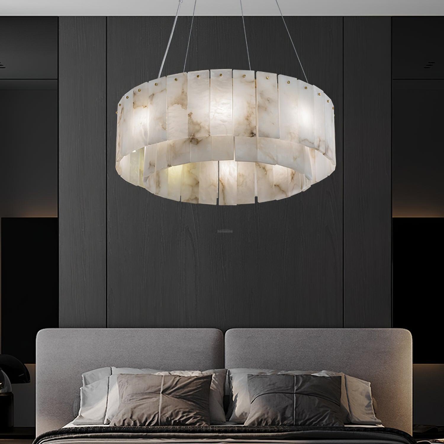 Rock Alabaster Chandelier 23.6" 31.4"-Arialamps