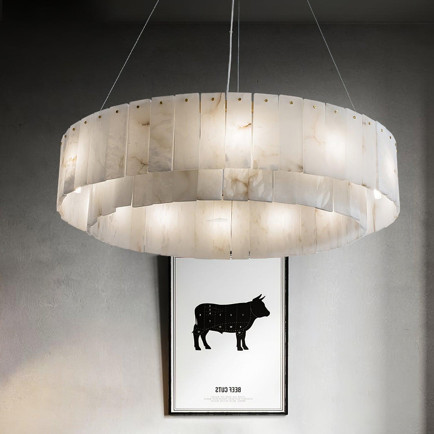 Rock Alabaster Chandelier 23.6" 31.4"-Arialamps