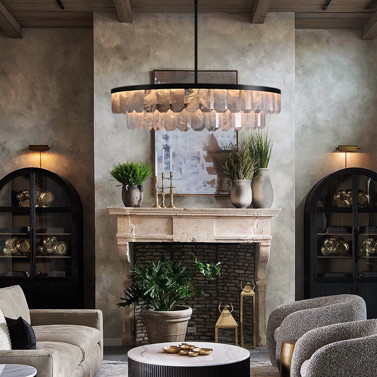 Rolantis Double Rock Crystal Chandelier - Arialamps