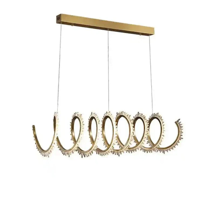 Rorie Modern Rock Crystal Spiral Chandelier, Island Chandelier - Arialamps
