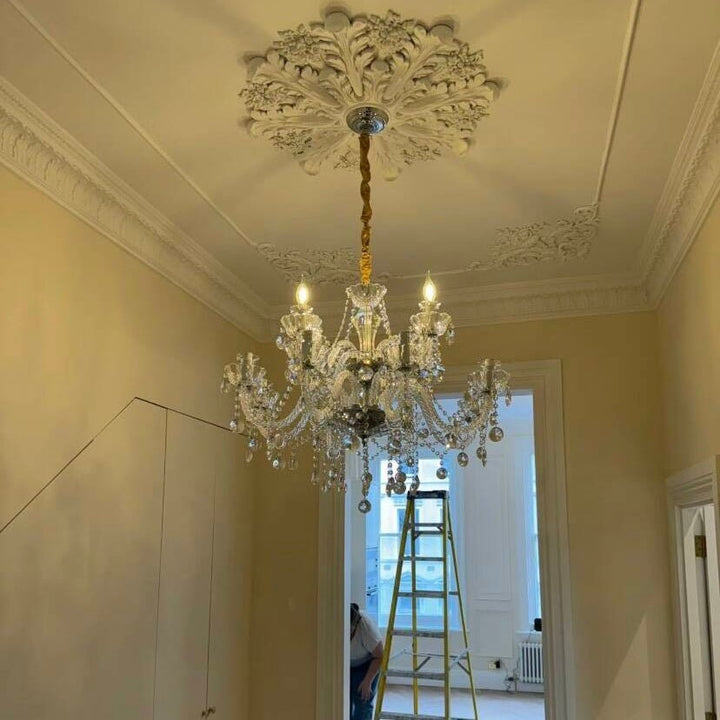 Rustic Antique European Candle Crystal Chandelier Popular Farmhouse Ceiling Light Fixture For Living Room - Arialamps
