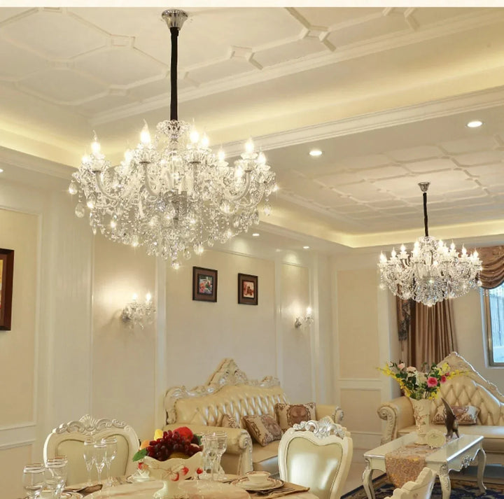Rustic Antique European Candle Crystal Chandelier Popular Farmhouse Ceiling Light Fixture For Living Room - Arialamps