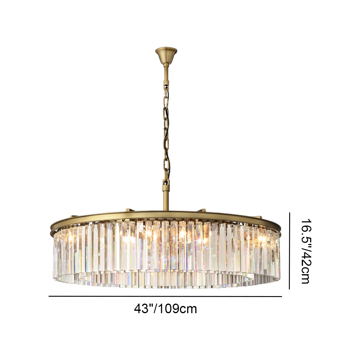 Odeon Crystal Round Chandelier 43"