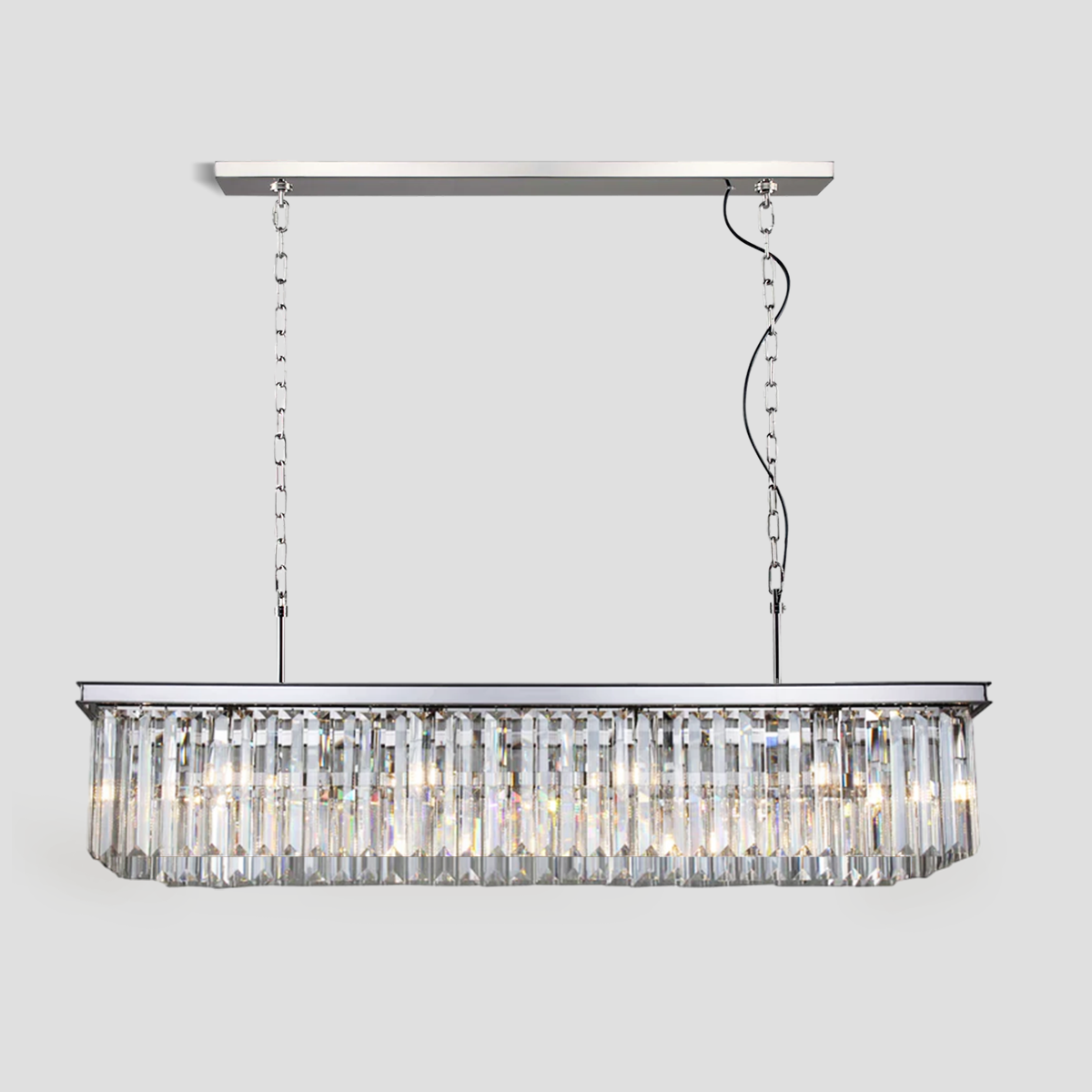 Odeon Crystal Rectangular Chandelier 59“