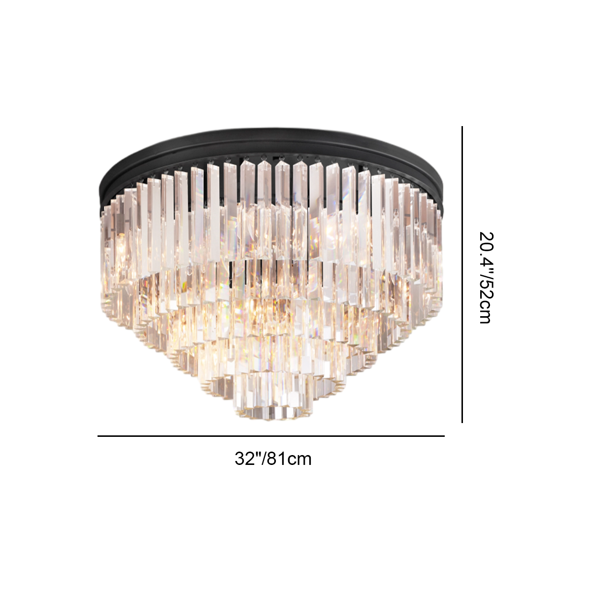 Odeon Crystal Multi-Layer Round Ceiling 20" 32"