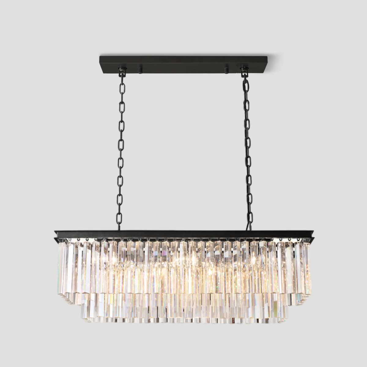 Odeon Crystal  2-Layer Rectangle Chandelier