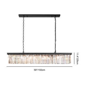 Odeon Crystal Rectangular Chandelier 59“