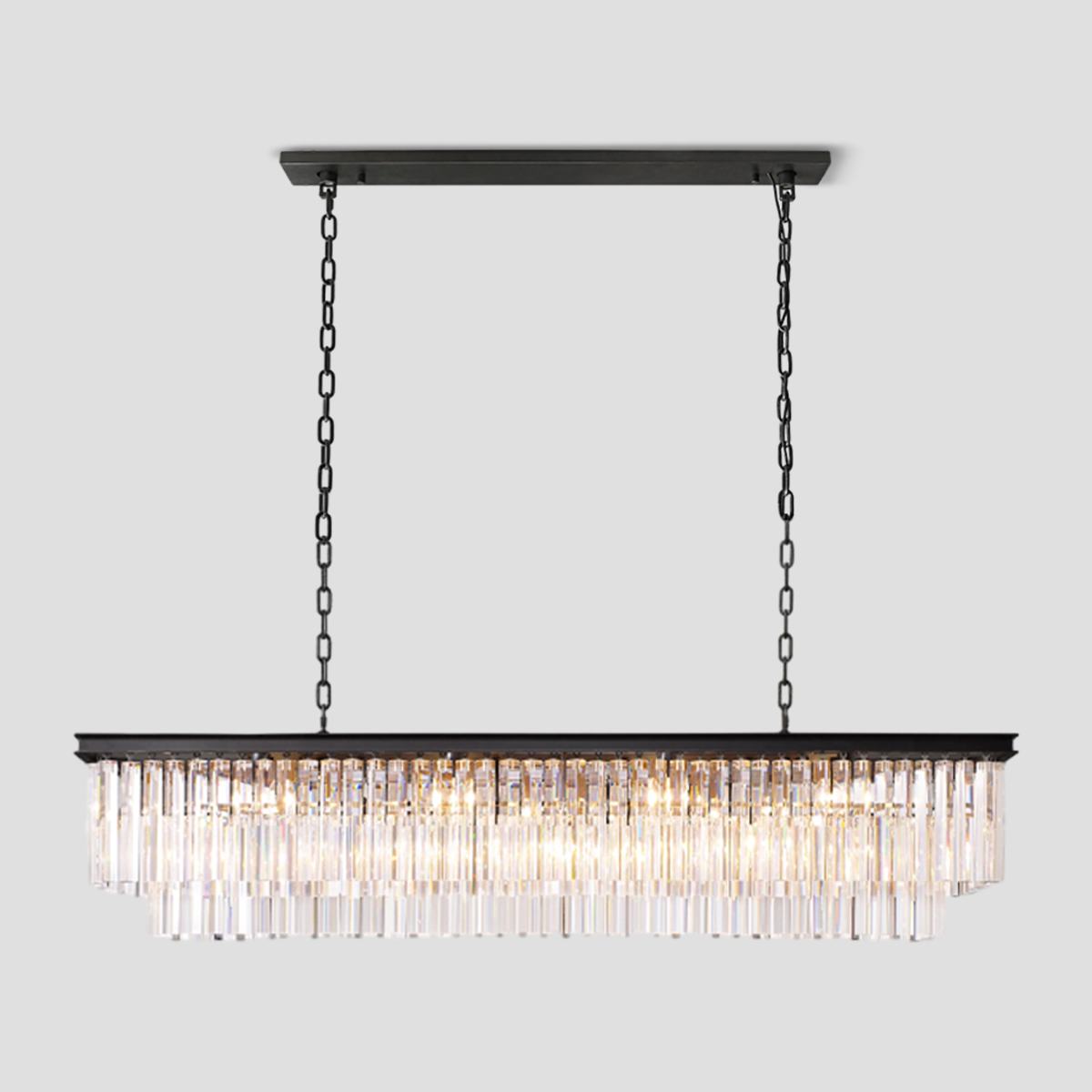 Odeon Crystal  2-Layer Rectangle Chandelier