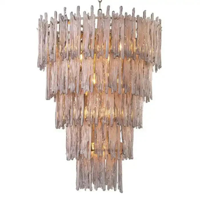 Saint Roch Modern Glass Chandelier Brass & Glass - Arialamps