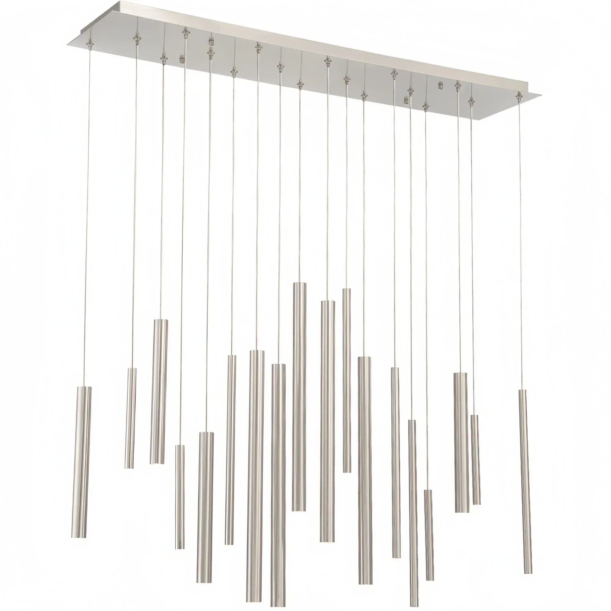 Santana Modern Linear Multi Light Pendant for Kitchen Island-42"L x 10"W x 1.25"H-Satin Nickel-