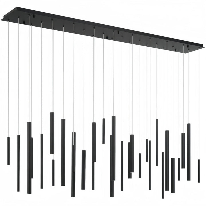 Santana Modern Linear Multi Light Pendant for Kitchen Island-70.75"L x 8.75"W x 1.25"H-Black-